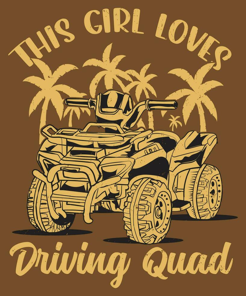 This girls loves driving quad vector