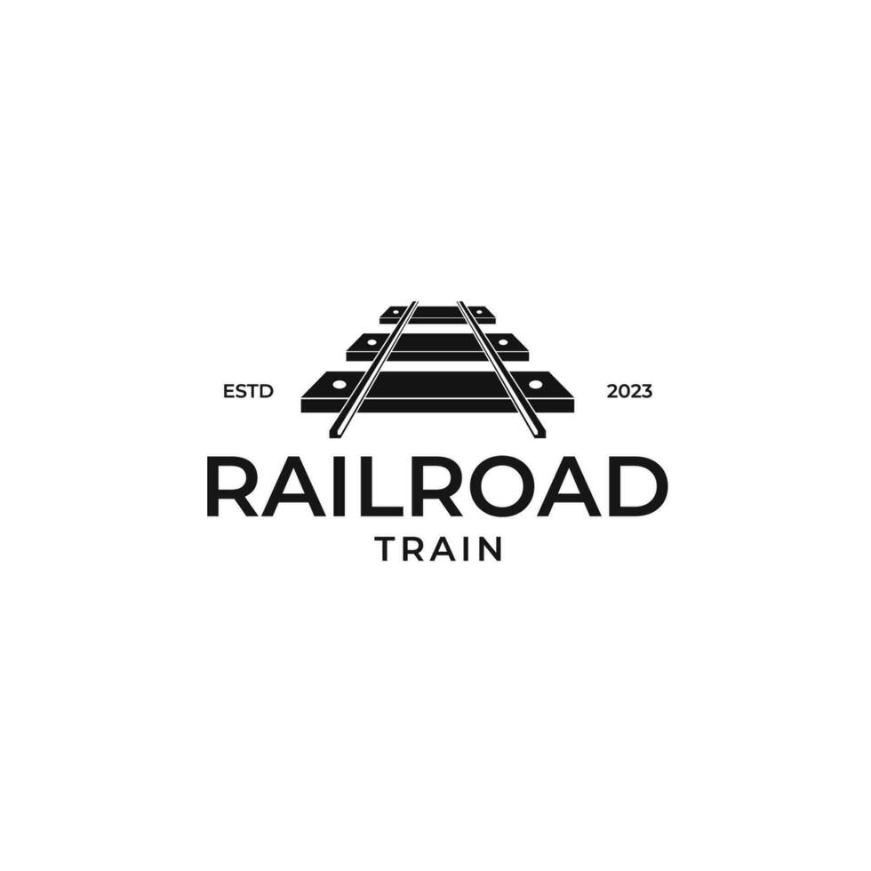 ferrocarril pistas tren logo diseño concepto vector ilustración símbolo icono
