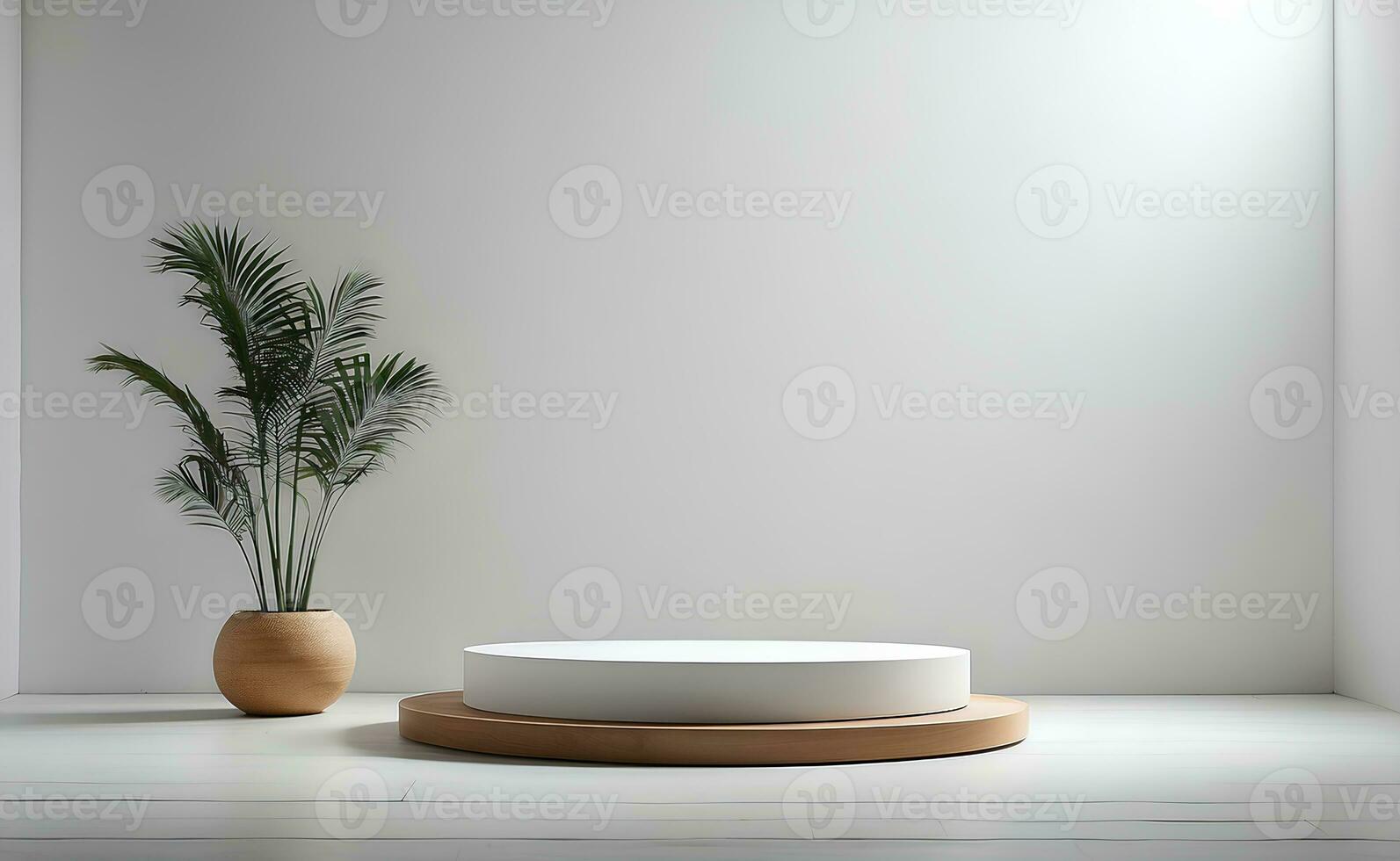 AI generated A modern podium for beauty and cosmetic product presentation. photo