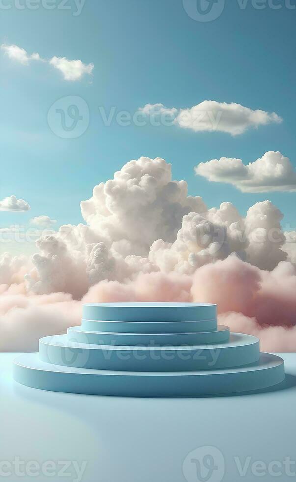 AI generated A modern podium for beauty and cosmetic product presentation. photo