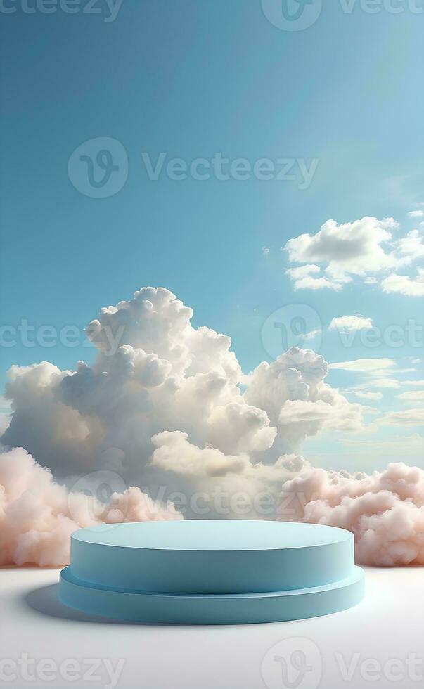 AI generated A modern podium for beauty and cosmetic product presentation. photo