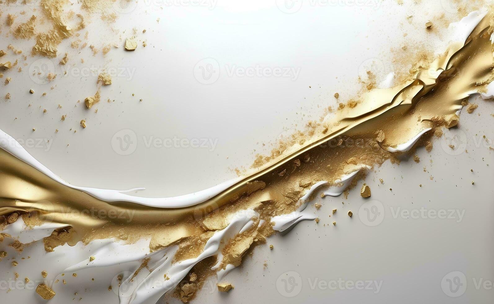 Luxury white and gold background with space in the middle. photo