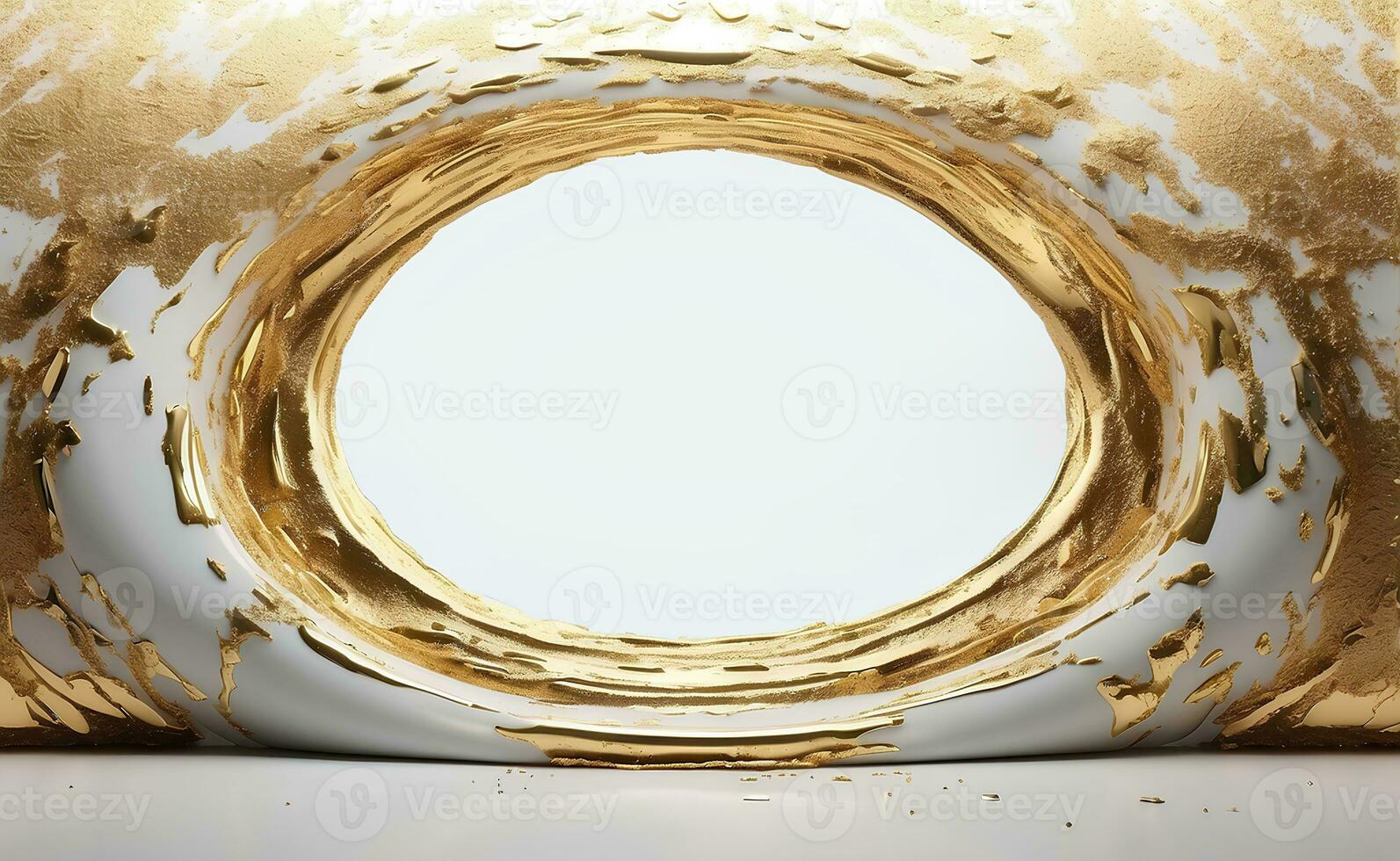 Luxury white and gold background with space in the middle. photo