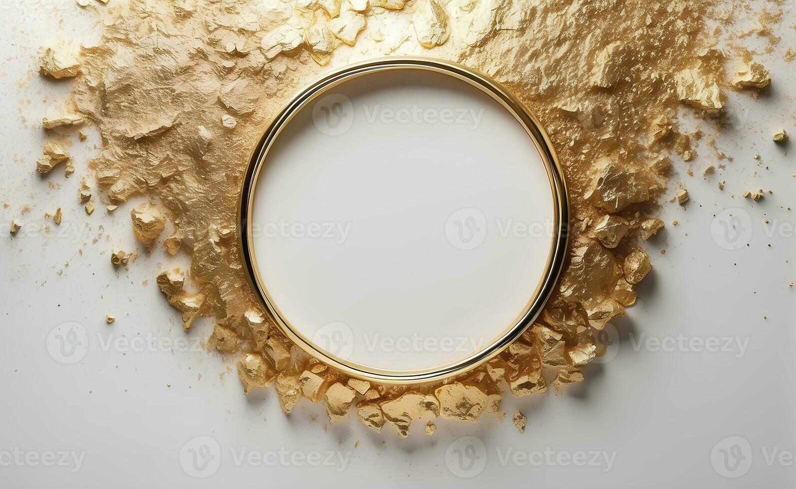 Luxury white and gold background with space in the middle. photo