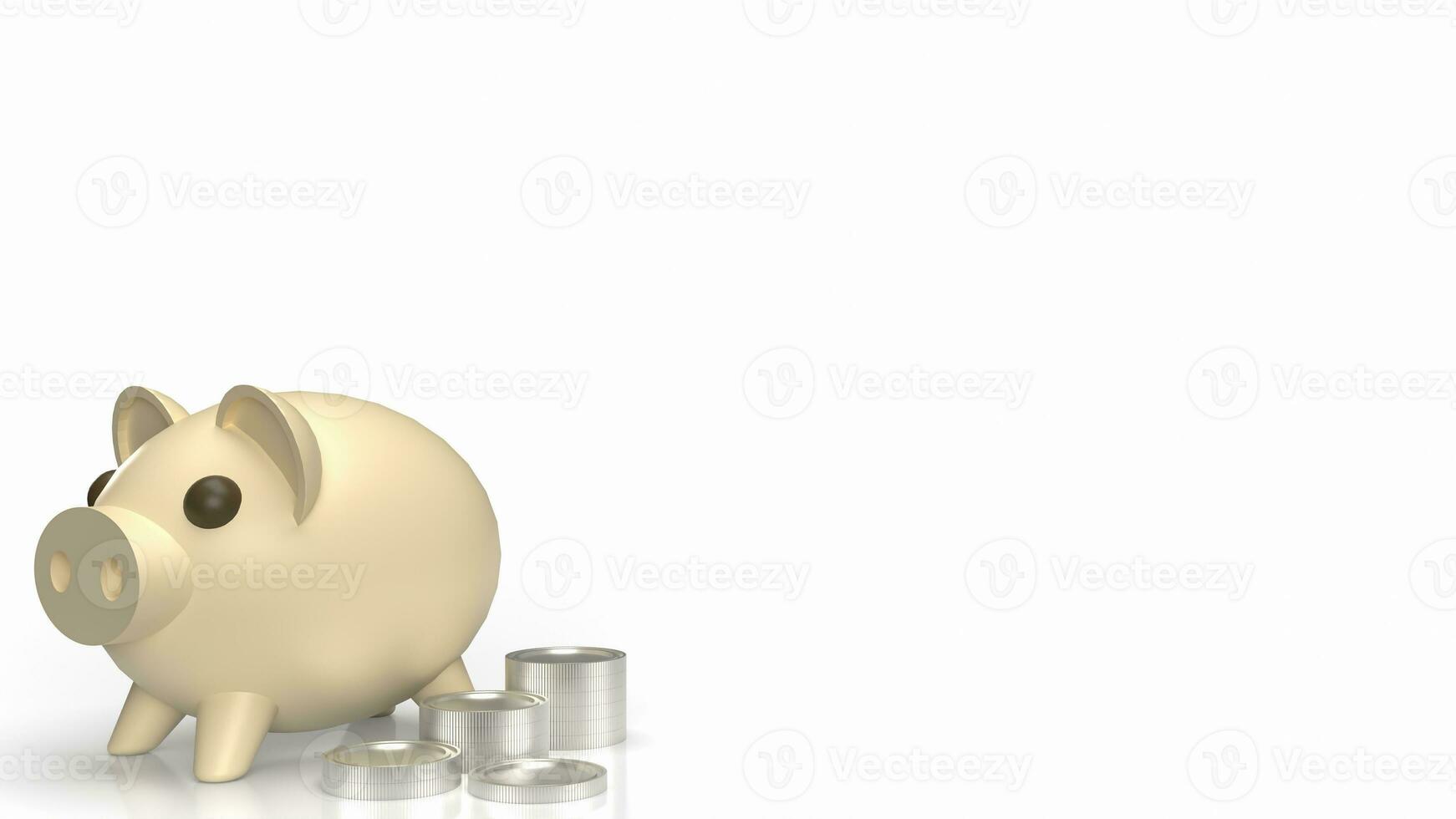 The Piggy Bank and House for earn or saving money concept 3d rendering photo