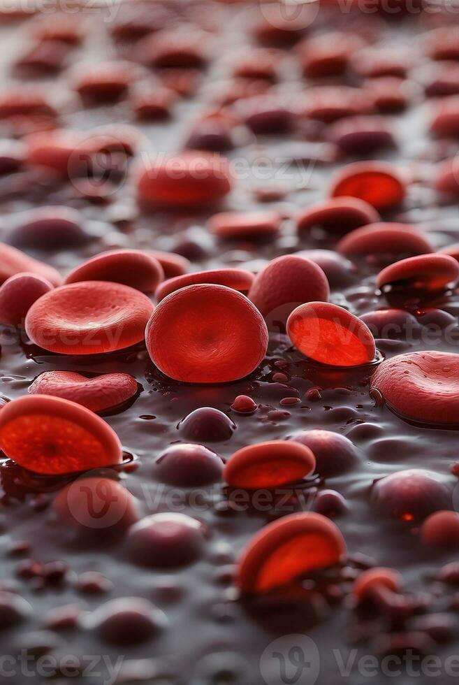 Red blood cells deliver oxygen to the tissues in your body. photo