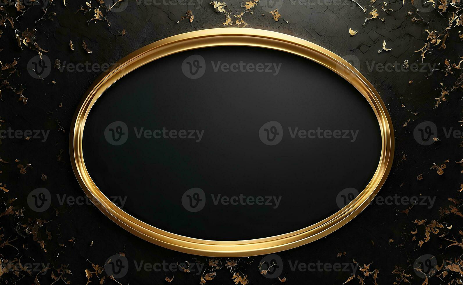 Luxury black and gold background with space in the middle. photo
