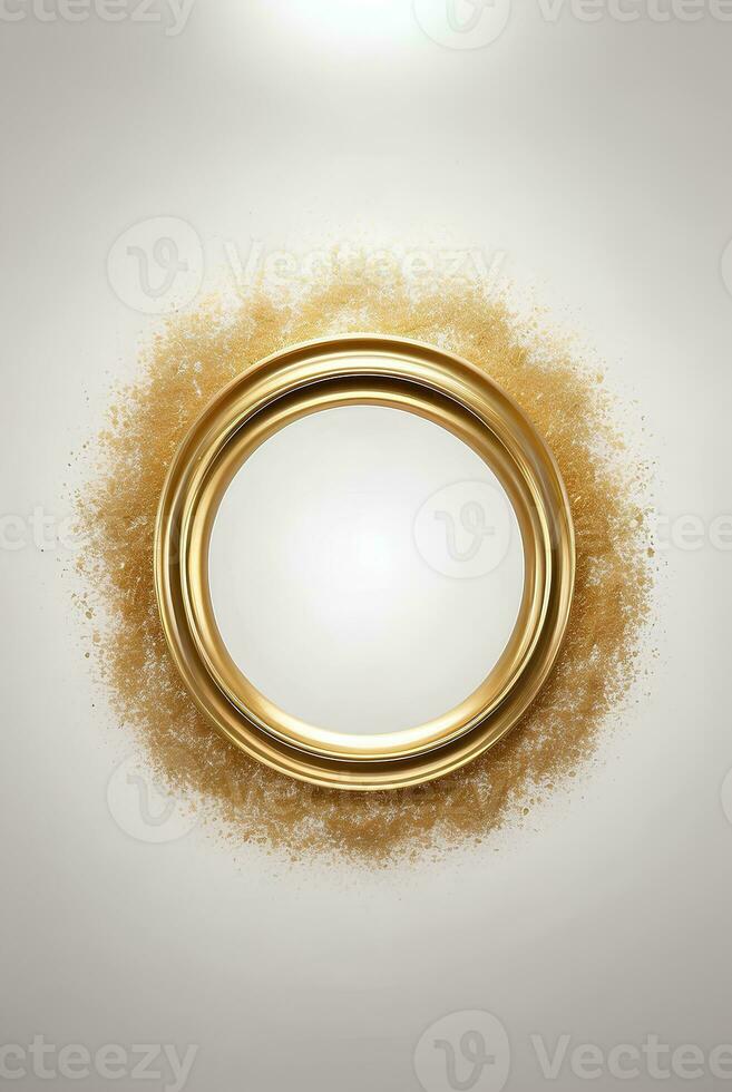Luxury white and gold background with space in the middle. photo
