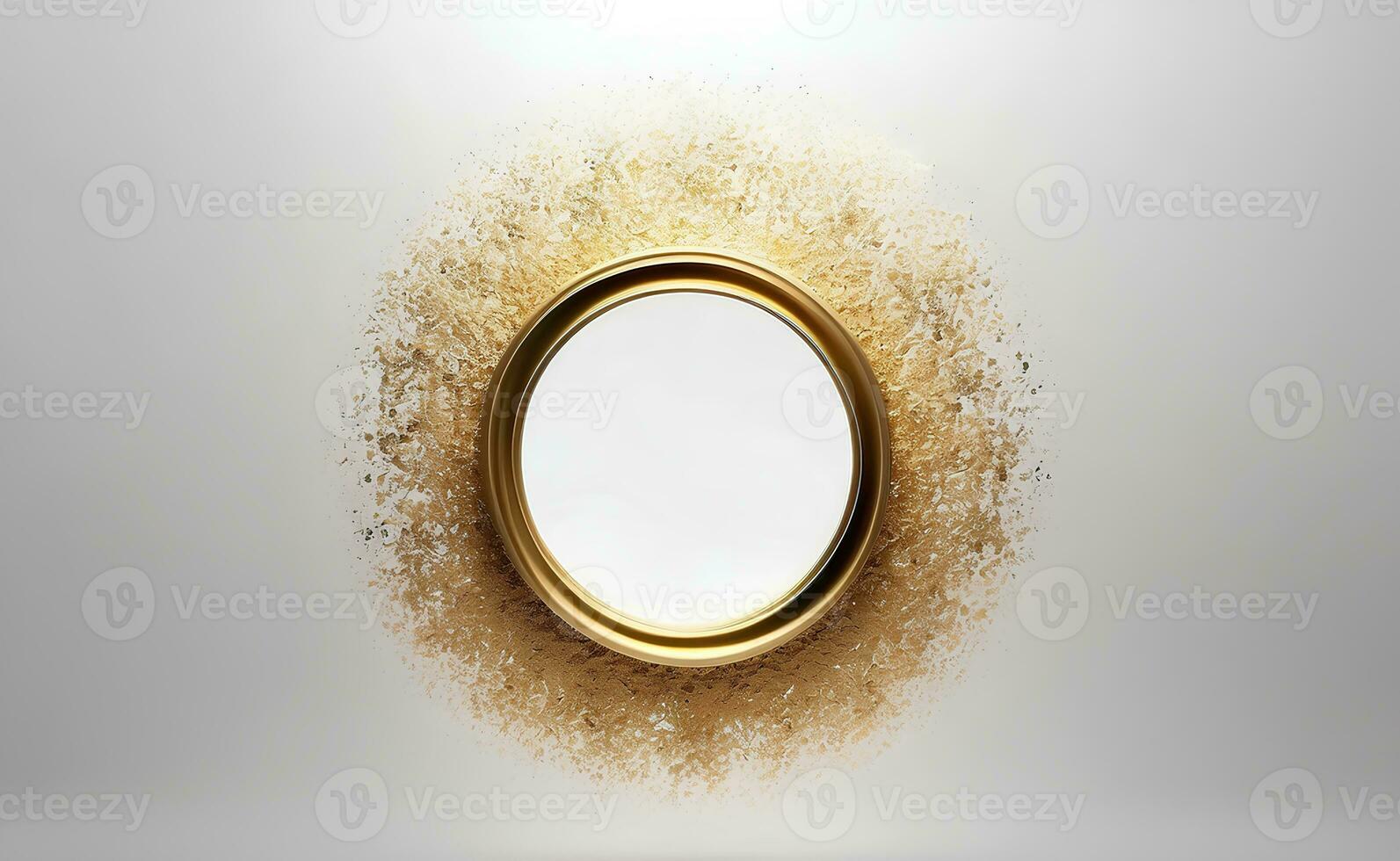 Luxury white and gold background with space in the middle. photo