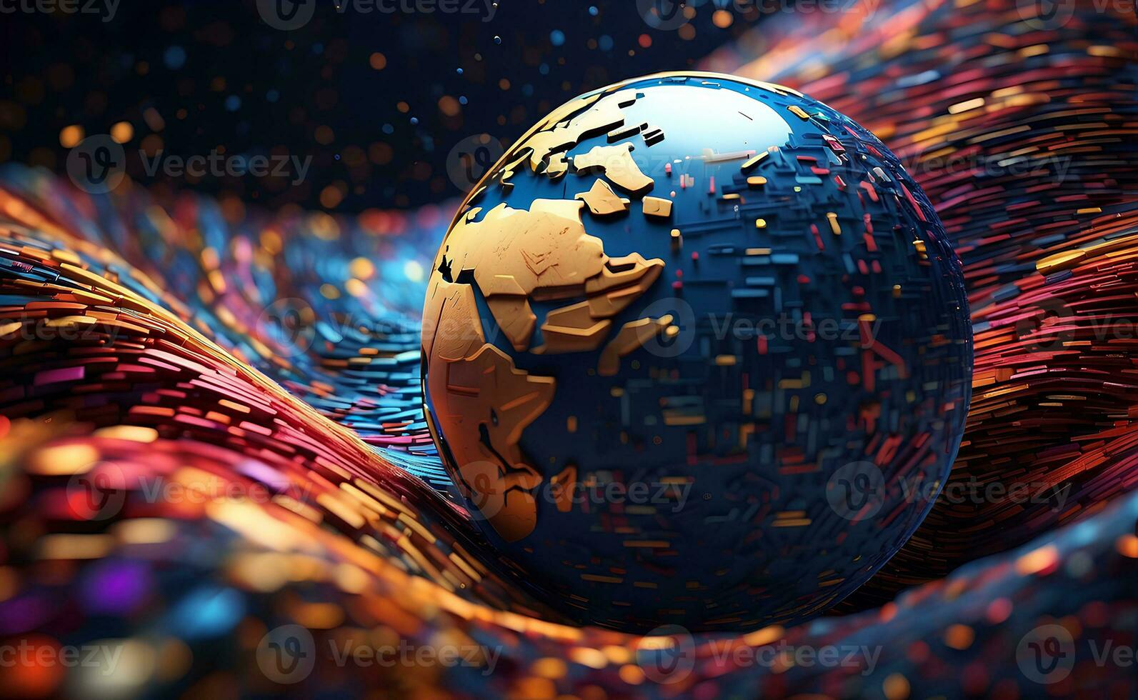 Globe of the world with internet and communication concept. photo