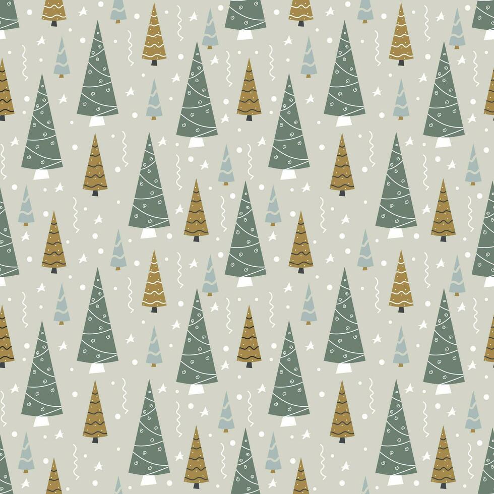 Vector simple seamless Christmas, New Year pattern.Winter, Christmas elements on a light background.