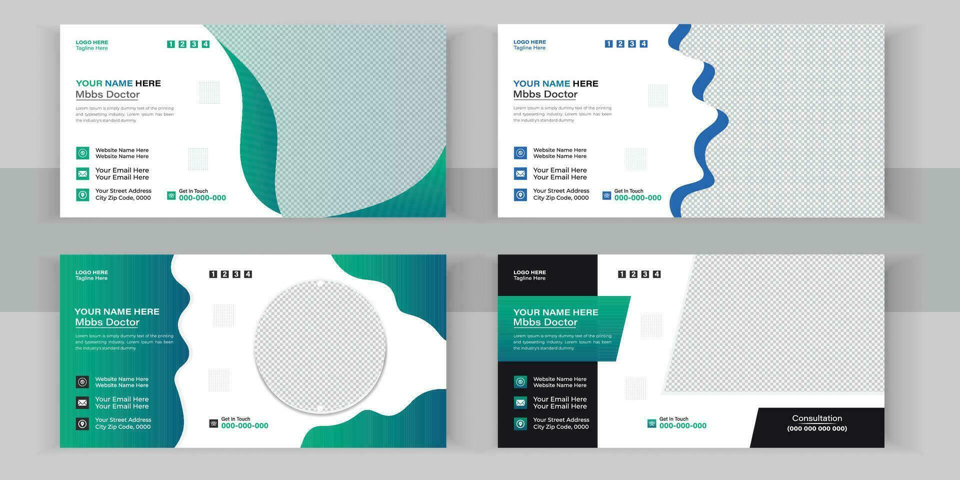 Medical Email Signature or Vector Design template and Healthcare Social Media Post-Banner Design Set