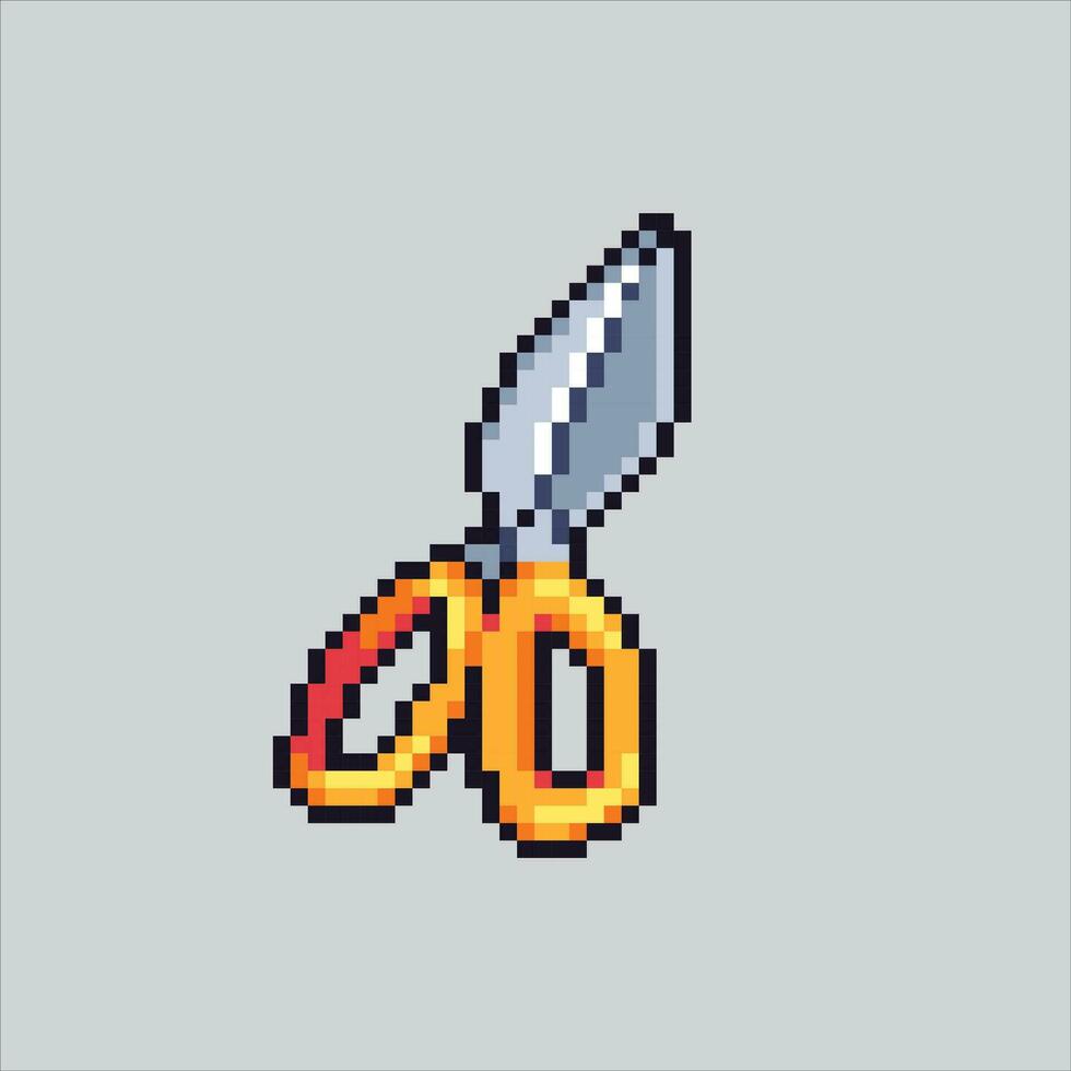 Pixel art illustration Scissors. Pixelated Scissors. Scissors Stationery pixelated for the pixel art game and icon for website and video game. old school retro. vector