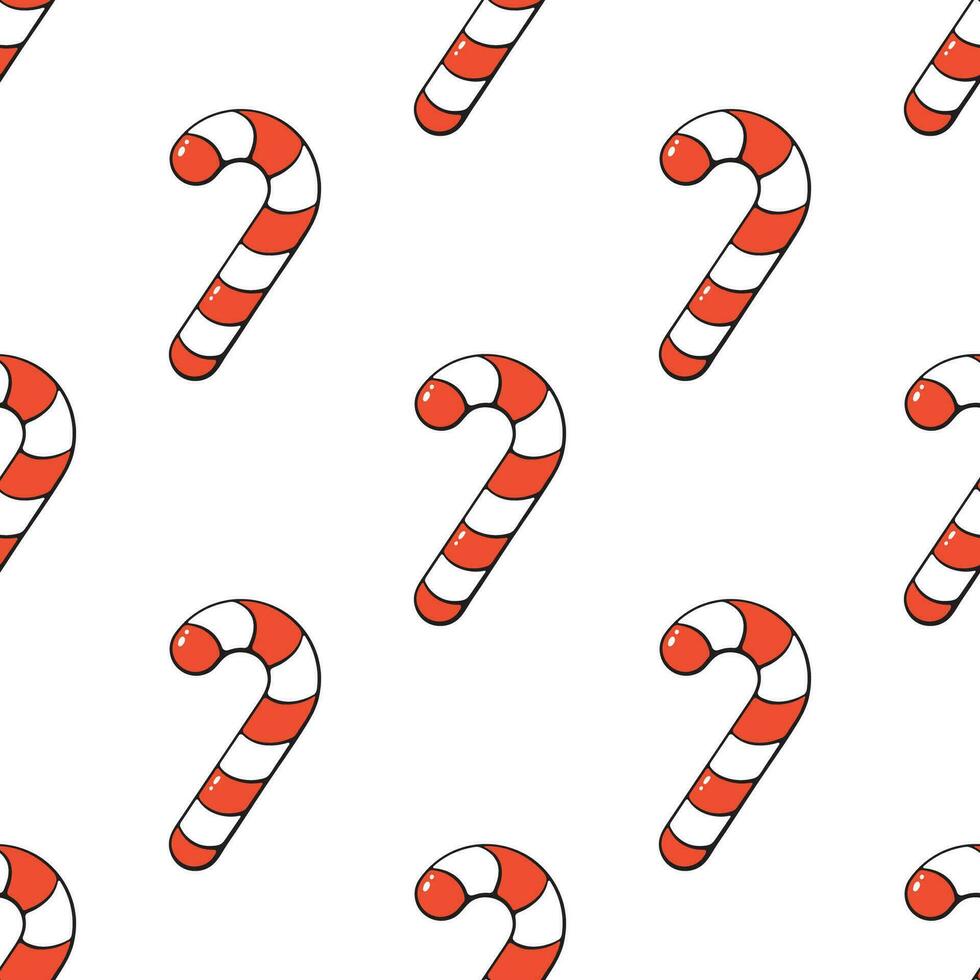 Seamless pattern with candy canes vector