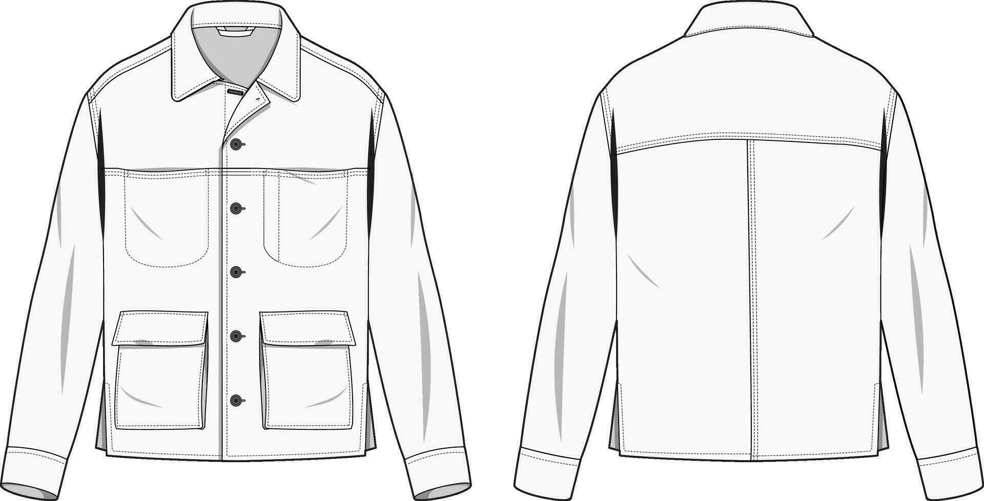 Military field jacket fashion design template vector