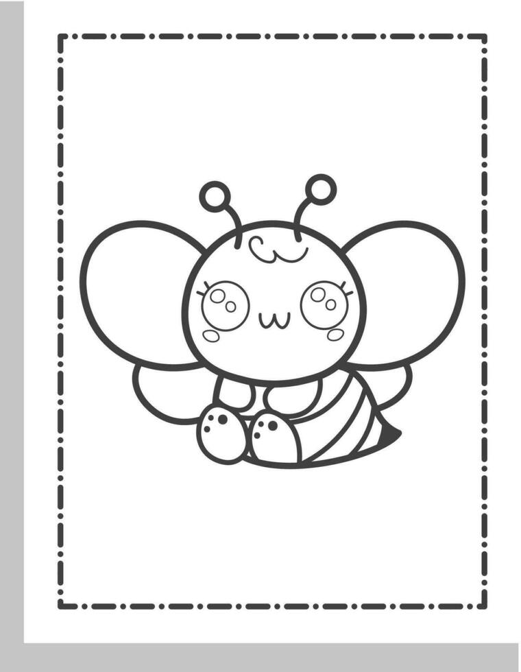 linda abeja colorante paginas vector