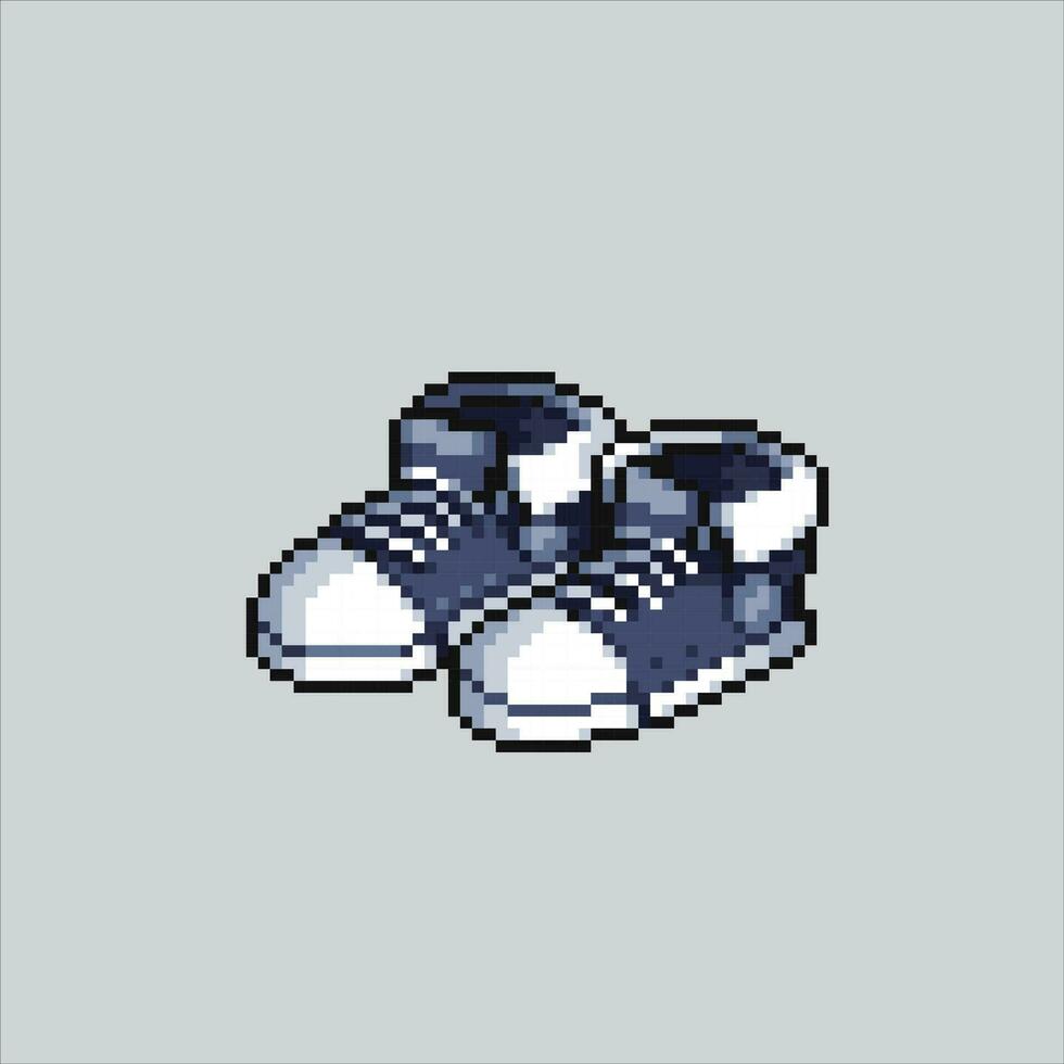 Pixel art illustration Shoes. Pixelated Shoes. School Shoes pixelated for the pixel art game and icon for website and video game. old school retro. vector