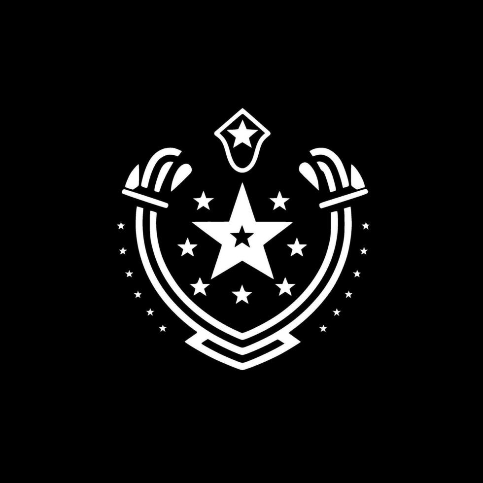 Army - Black and White Isolated Icon - Vector illustration