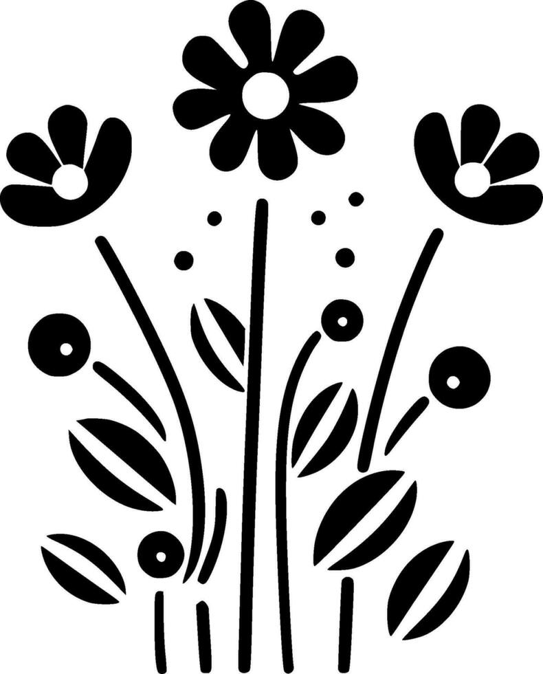 Flowers, Minimalist and Simple Silhouette - Vector illustration