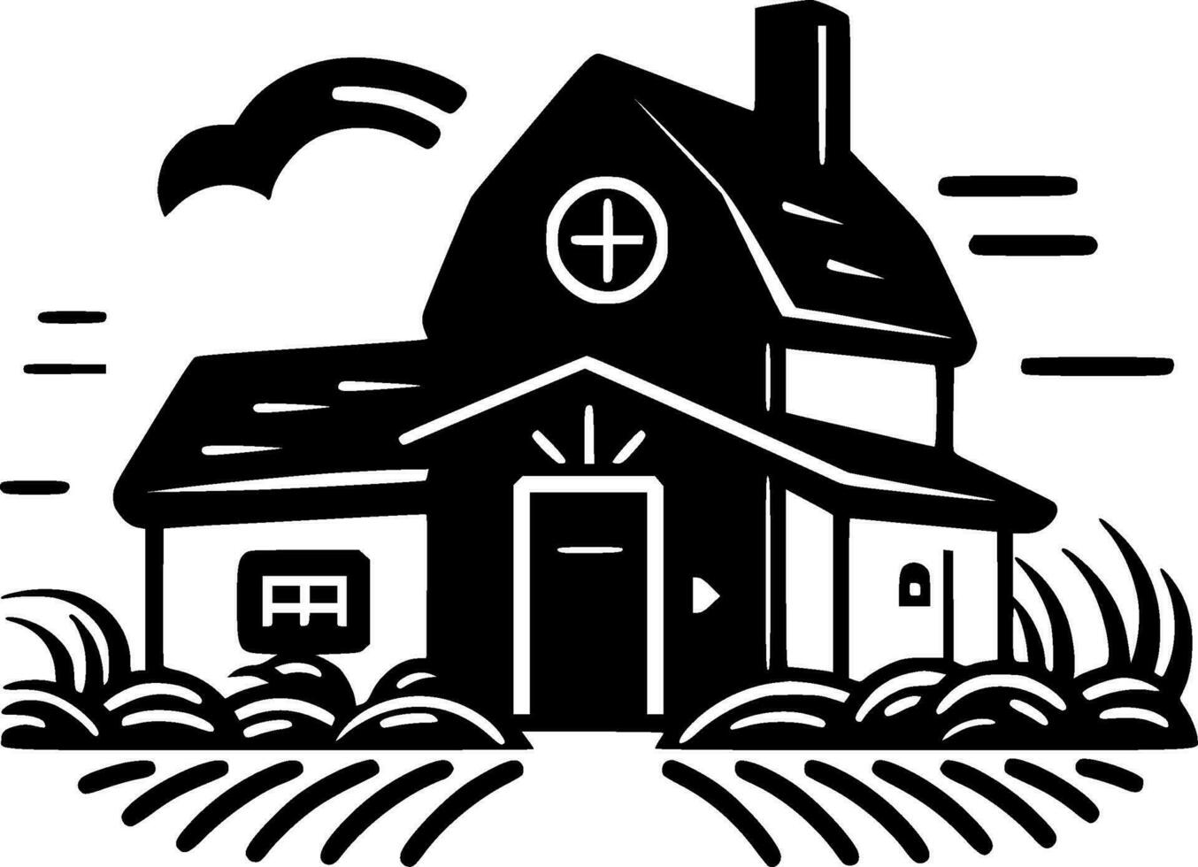 Farmhouse, Minimalist and Simple Silhouette - Vector illustration