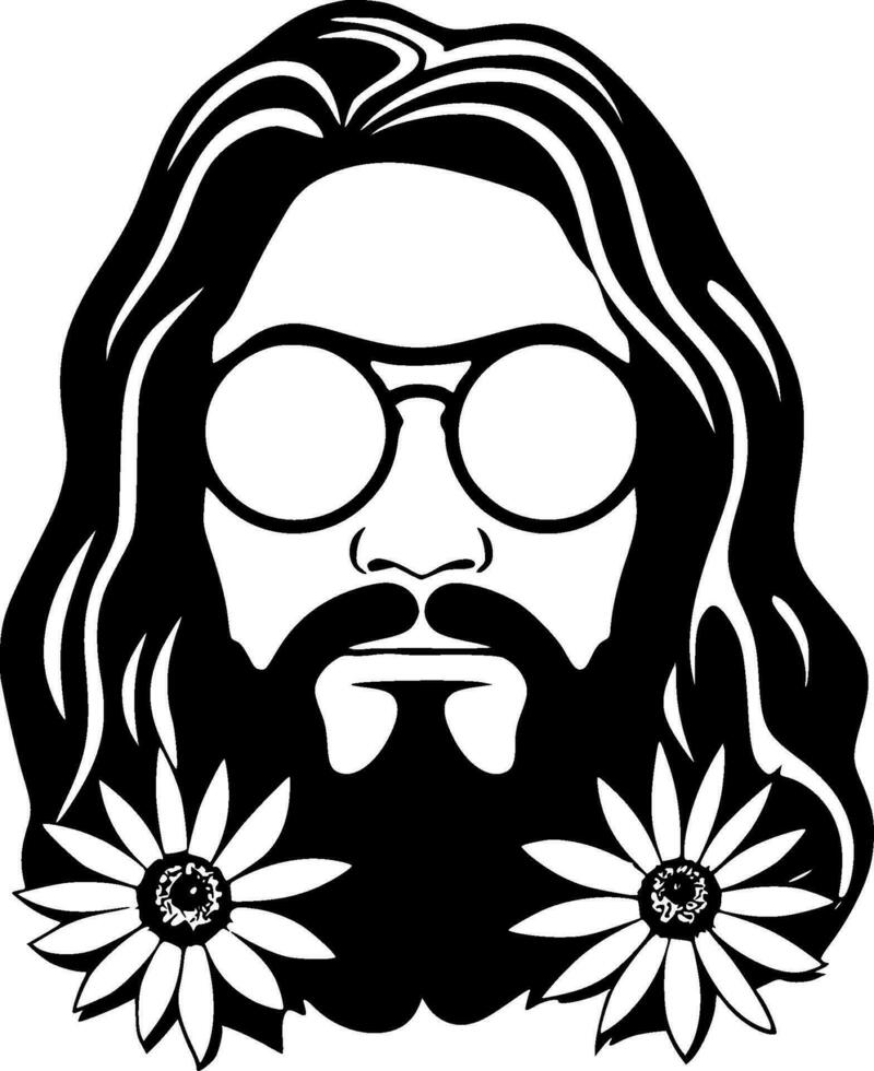 hippie, minimalista y sencillo silueta - vector ilustración