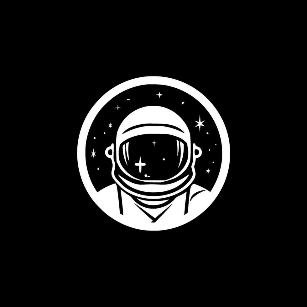 astronauta, negro y blanco vector ilustración