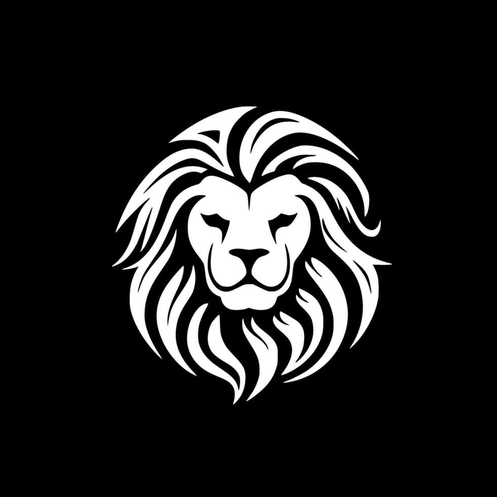 Lion - Black and White Isolated Icon - Vector illustration