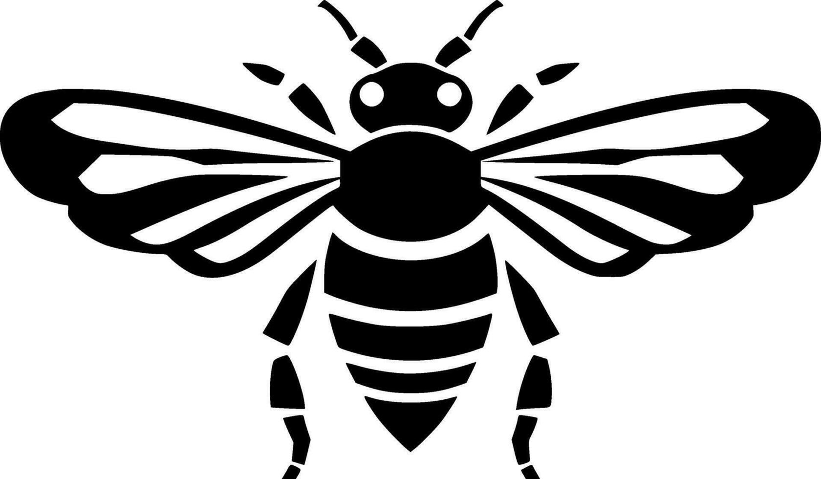 Bee - Black and White Isolated Icon - Vector illustration