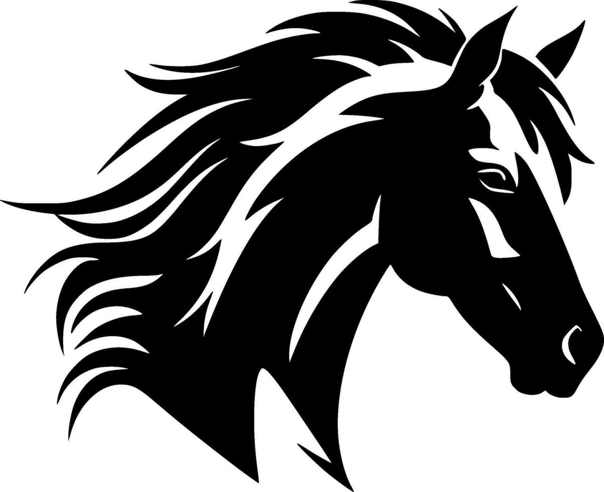 Horse, Black and White Vector illustration