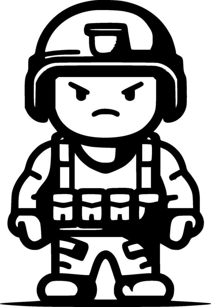 Army - Black and White Isolated Icon - Vector illustration