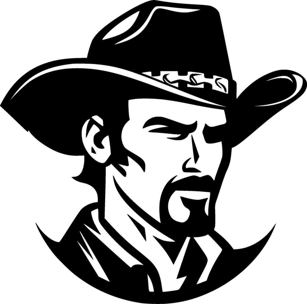 Western, Black and White Vector illustration