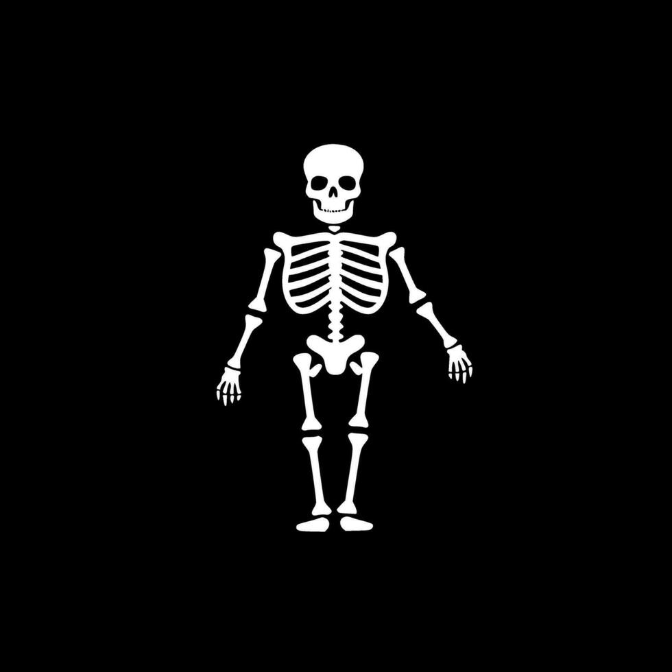 esqueleto, negro y blanco vector ilustración
