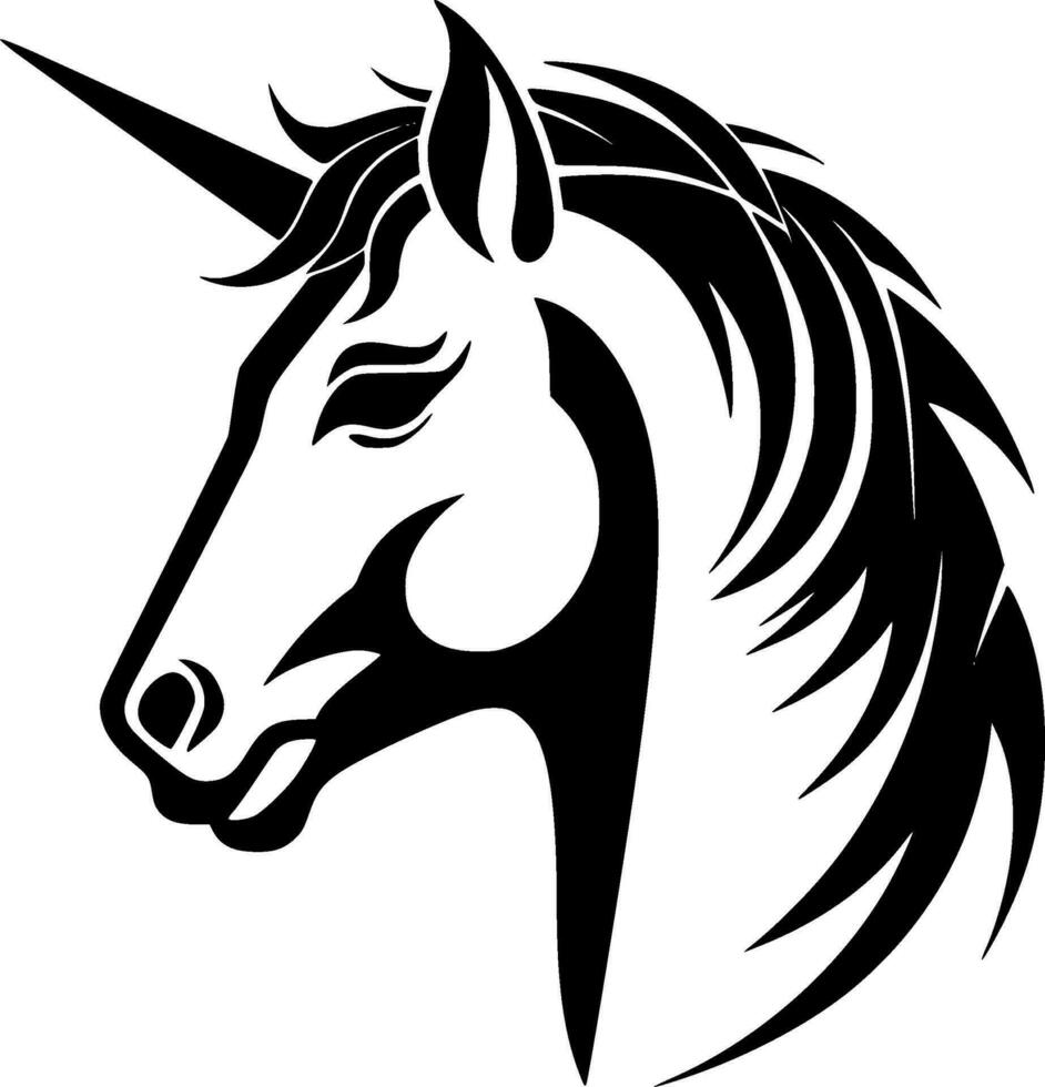 Unicorn - Black and White Isolated Icon - Vector illustration