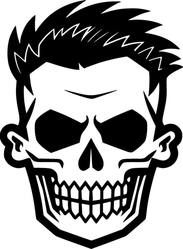 Skull, Black and White Vector illustration