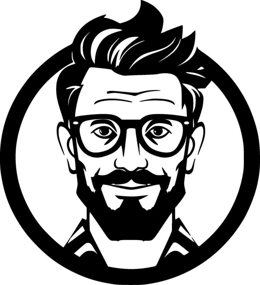 profesor - negro y blanco aislado icono - vector ilustración