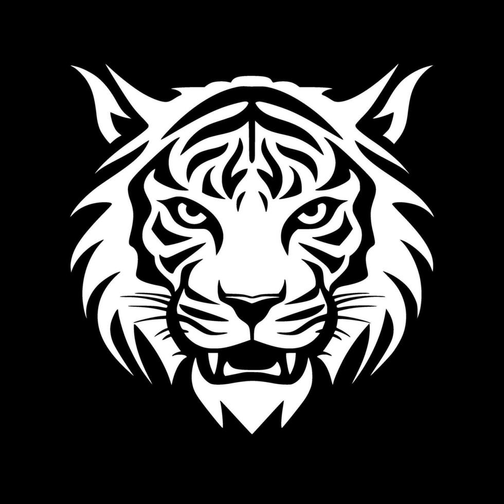 tigre, negro y blanco vector ilustración