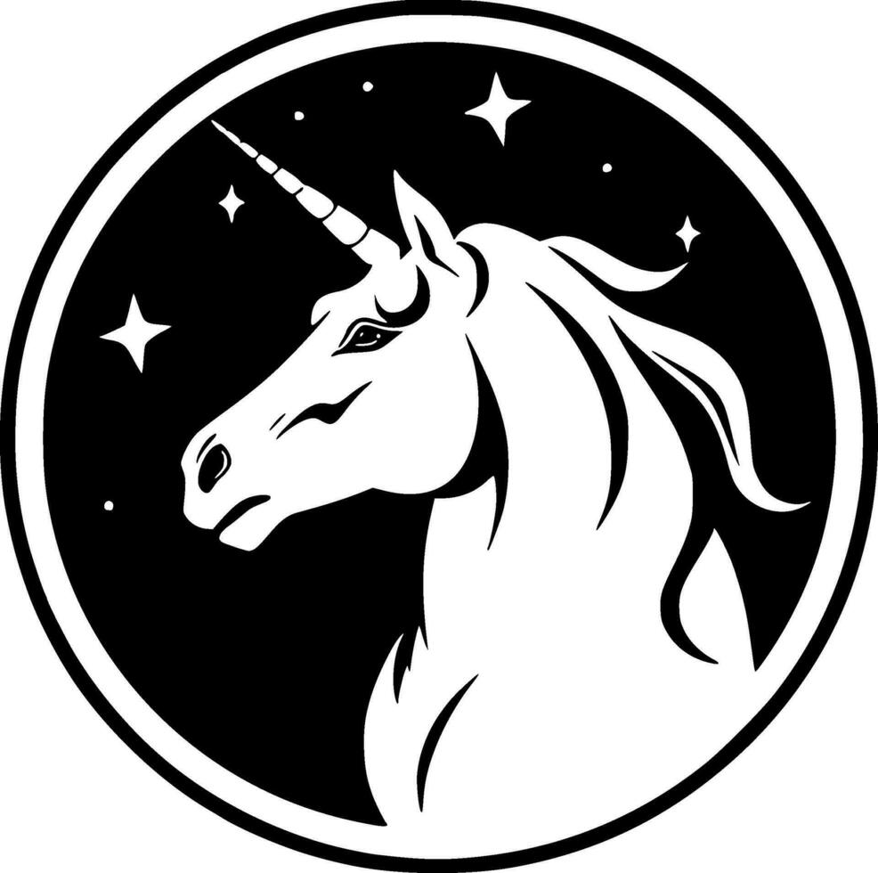 unicornio - minimalista y plano logo - vector ilustración