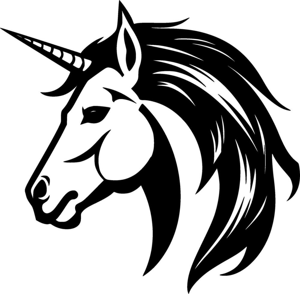 Unicorn - Black and White Isolated Icon - Vector illustration