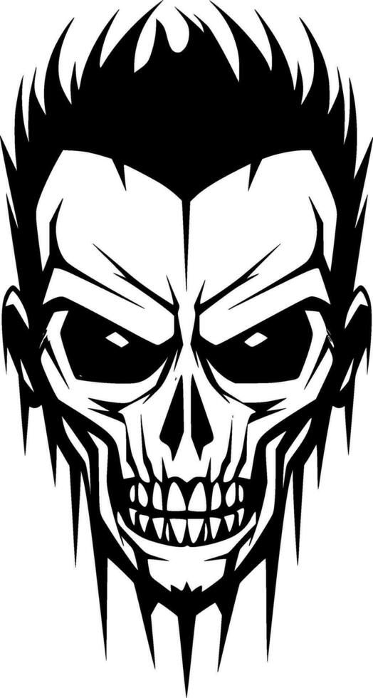 Skull, Black and White Vector illustration