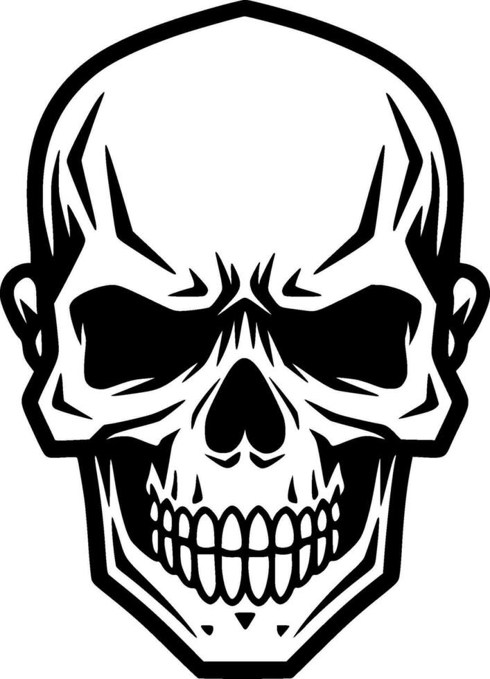 Skull, Black and White Vector illustration