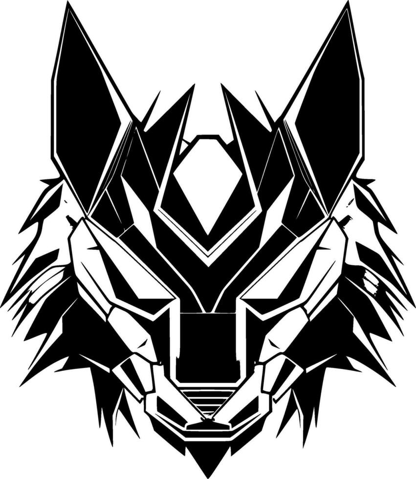 lobo, negro y blanco vector ilustración