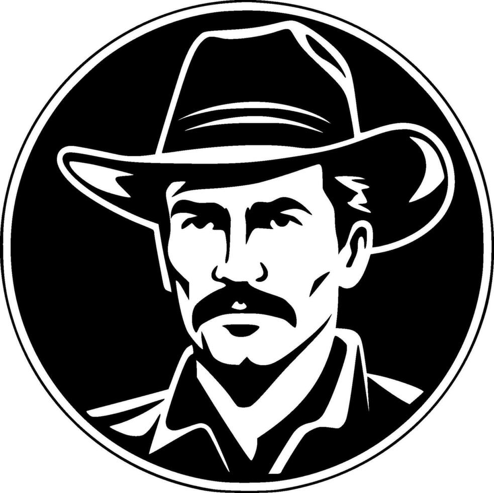 Western - Black and White Isolated Icon - Vector illustration