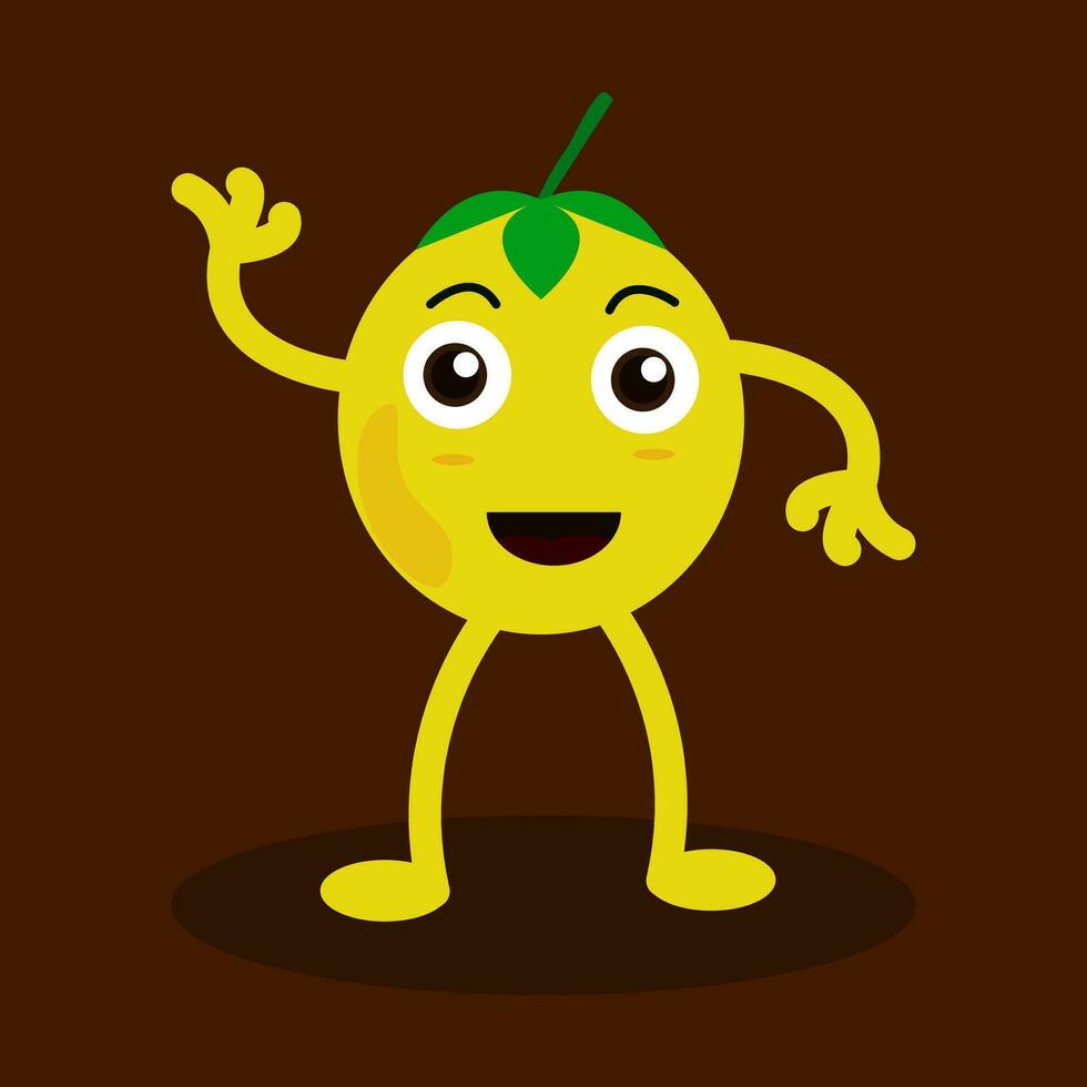 un contento naranja dibujos animados personaje diseño vector