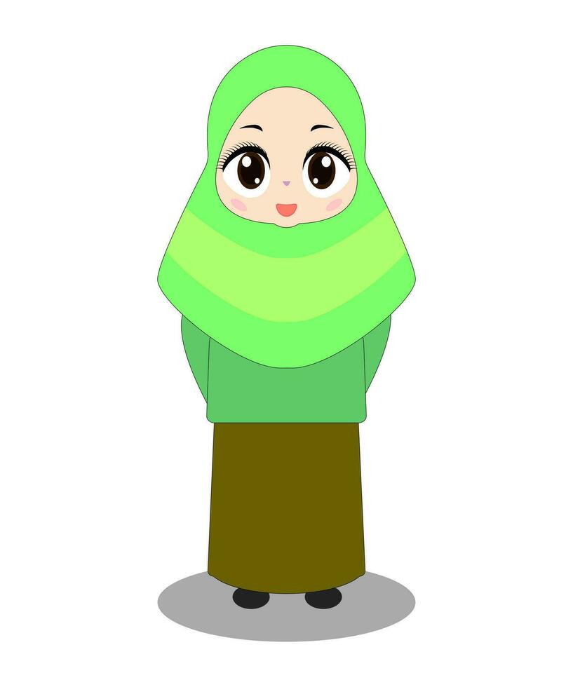 Cute girl cartoon illustration. vector