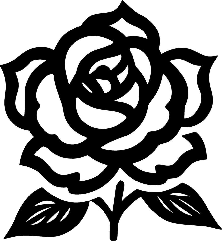 Flower, Black and White Vector illustration