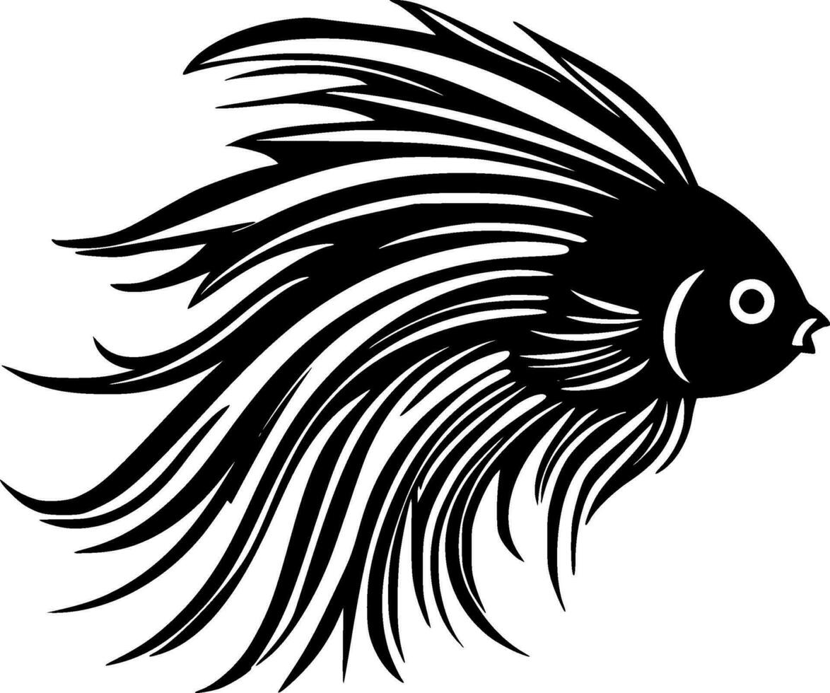 Fish, Black and White Vector illustration