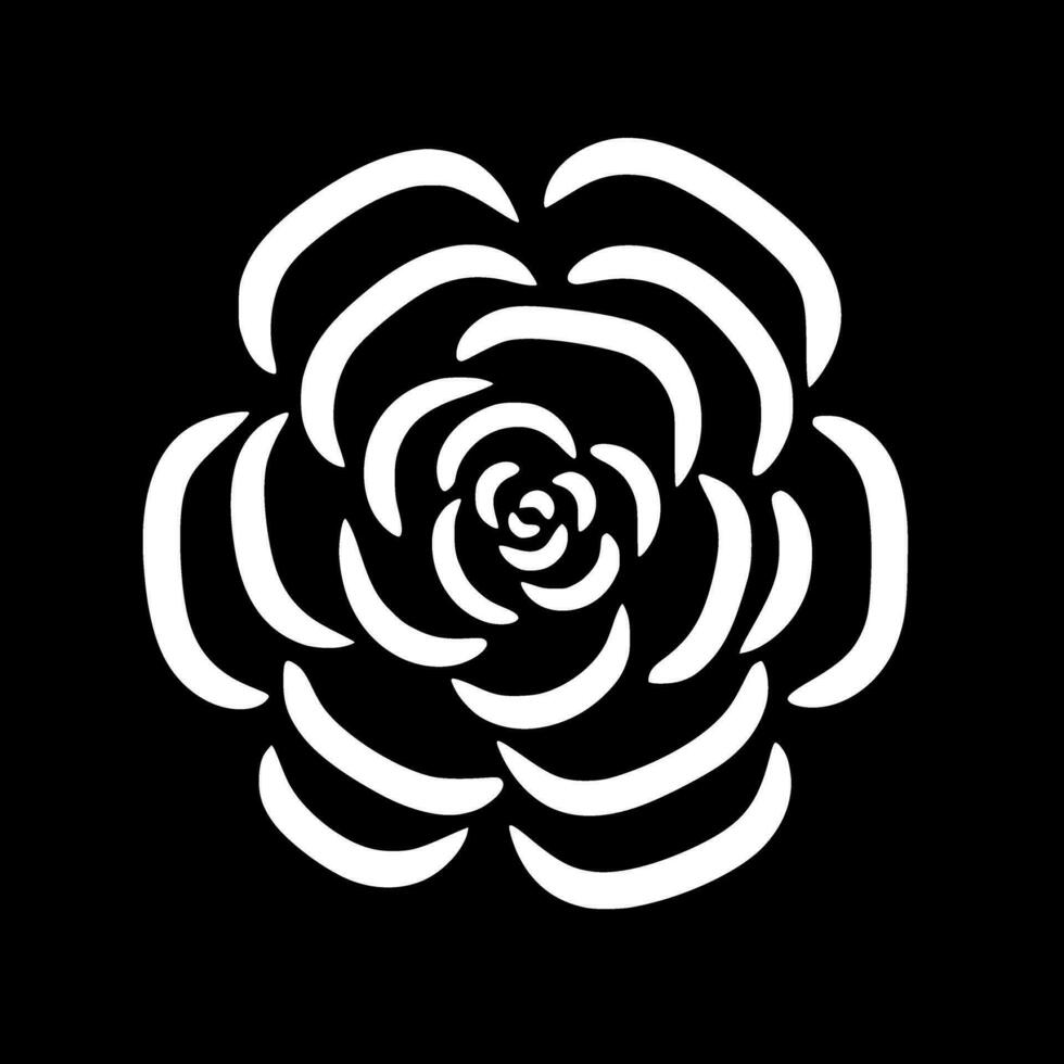 Flower - Black and White Isolated Icon - Vector illustration