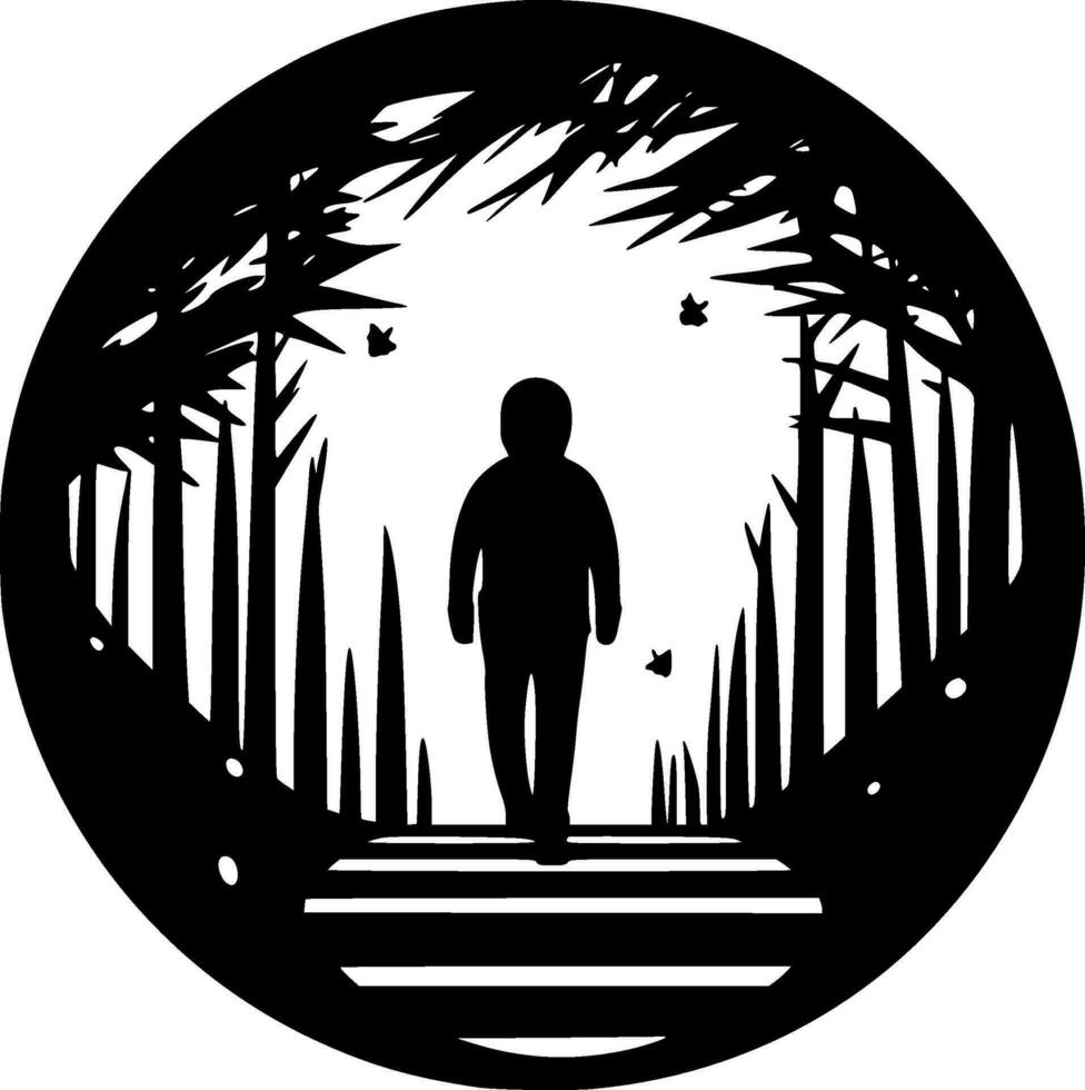 Horror, Black and White Vector illustration