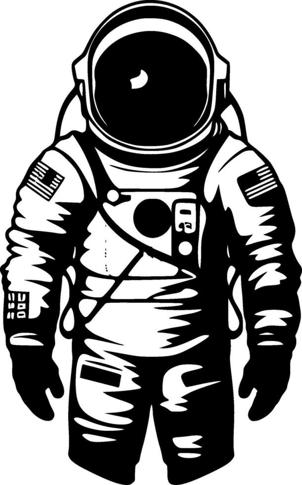 Astronaut - Black and White Isolated Icon - Vector illustration