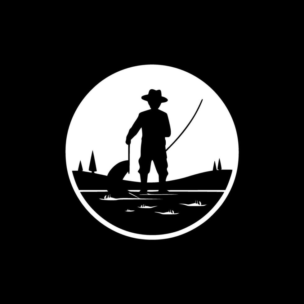 Fishing, Minimalist and Simple Silhouette - Vector illustration